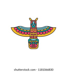 Totem icon. Cartoon totem vector icon for web design isolated on white background