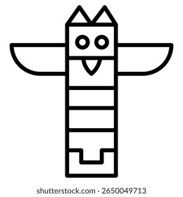 ícone totem fino fino contorno arte logotipo