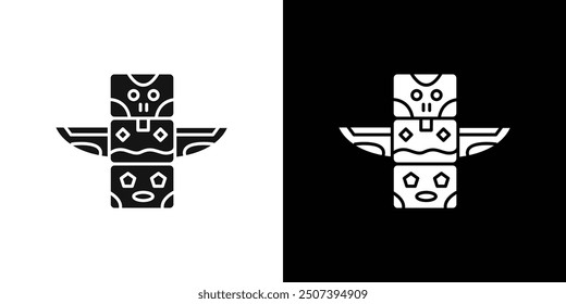Totem icon Flat vector set outline
