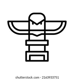 Totem-Symbol. Line Art Design einzeln auf weißem Hintergrund