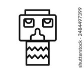 Totem icon linear vector graphics sign