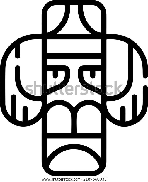 Totem icon, out line vector icon Web icon simple\
thin line vector icon