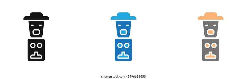 Totem icon outline collection or set in black and white