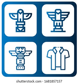 totem icon set. Collection of Totem, Hawaiian icons