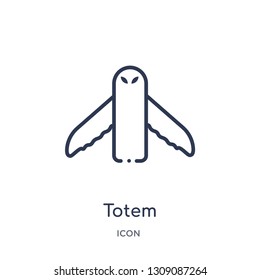 totem icon from stone age outline collection. Thin line totem icon isolated on white background.