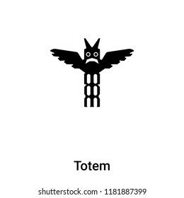 Totem icon vector isolated on white background, logo concept of Totem sign on transparent background, filled black symbol