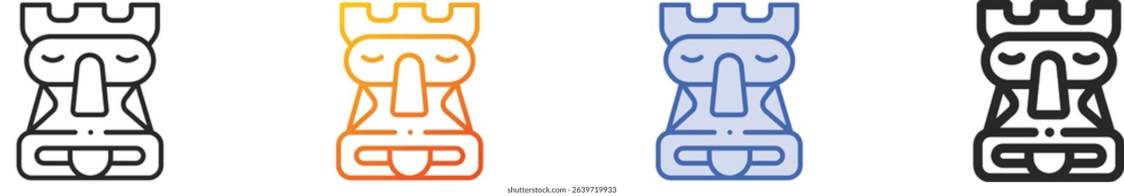 totem icon.Thin Linear, Gradient, Blue Stroke and bold Style Design Isolated On White Background