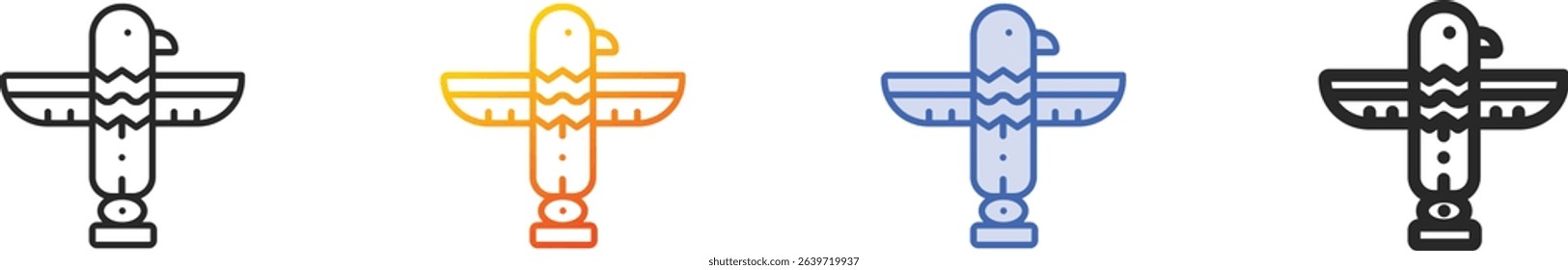 totem icon.Thin Linear, Gradient, Blue Stroke and bold Style Design Isolated On White Background