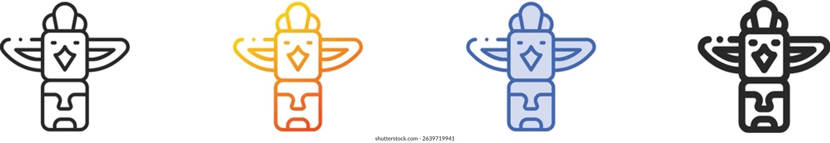 totem icon.Thin Linear, Gradient, Blue Stroke and bold Style Design Isolated On White Background