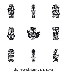 Idol Mask Monochrome Black Hawaii Tiki Stock Illustration 1830290912