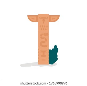 Fondo de imagen del tótem. Página de sitio del deslizador de ilustración moderna. El concepto de monumento que representa un vector de perfume. Banner web en el viaje para encontrar un diseño de tótem.