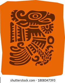 Totem indians of South America. Vector drawing for logo and illustrations.