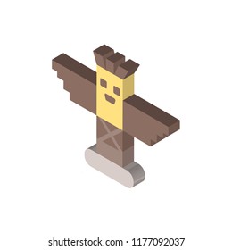 Totem isometric left top view 3D icon
