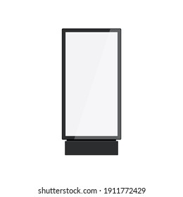 Totem light box billboard advertising poster mockup. Digital lightbox icon black display banner