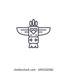 Totem linear icon concept. Totem line vector sign, symbol, illustration.