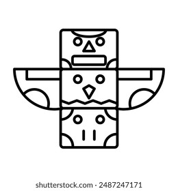 Totem linear logo mark in black and white