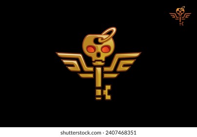 Totem logo, totem skull keys logo design inspiration, vector illustration
