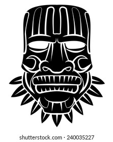 Totem Mask Black Silhoutte Of