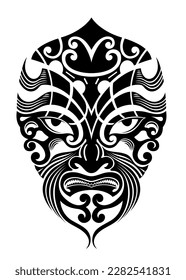 Totem Mask. Traditional maori mask. Decorative mask 