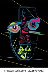 Totem Mask Vector in black background