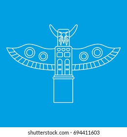 Totem pole icon blue outline style isolated vector illustration. Thin line sign