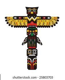 Totem pole Indian vector