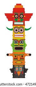 Totem pole Indian Vector