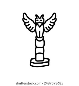 Ícono de contorno de tótem, Ilustración vectorial