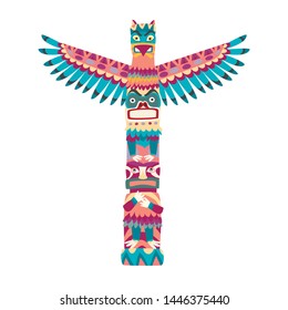 Totem poles vector illustration