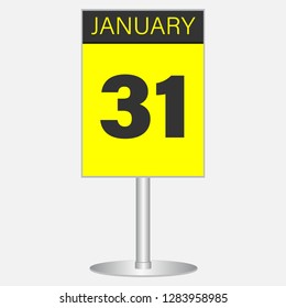 Totem signboard daily calendar information January 31
