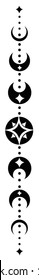 Totem with stars and the moon phases. Black version. Not just for Pagan and Wicca fans.