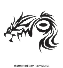 Totem symbol of the dragon. Symbol tattoos. Vector illustration. 