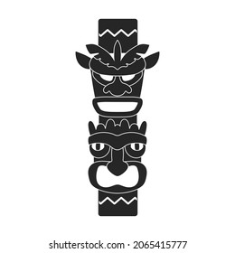 Totem tribal vector black icon. Vector illustration mask of idol on white background. Isolated black illustration icon of totem tribal .