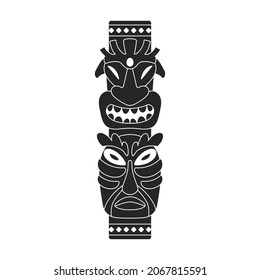 Totem tribal vector black icon. Vector illustration mask of idol on white background. Isolated black illustration icon of totem tribal .