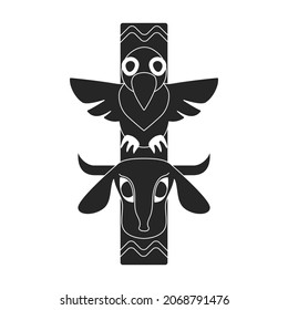 Totem tribal vector black icon. Vector illustration mask of idol on white background. Isolated black illustration icon of totem tribal .