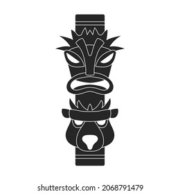 Totem tribal vector black icon. Vector illustration mask of idol on white background. Isolated black illustration icon of totem tribal .