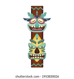 Totem tribal vector cartoon icon. Vector illustration totem wood on white background. Isolated cartoon illustration icon of mask wood.