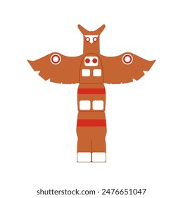 Totem tribal vector cartoon icon. Vector illustration totem wood on white background. Isolated cartoon illustration icon of mask wood.