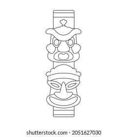 Totem tribal vector outline icon. Vector illustration mask of idol on white background. Isolated outline illustration icon of totem tribal .
