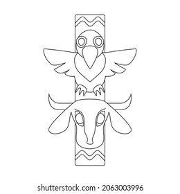 Totem tribal vector outline icon. Vector illustration mask of idol on white background. Isolated outline illustration icon of totem tribal .