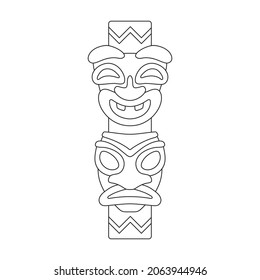 Totem tribal vector outline icon. Vector illustration mask of idol on white background. Isolated outline illustration icon of totem tribal .