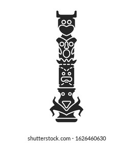Totem vector icon.Black vector icon isolated on white background totem.