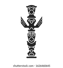 Totem vector icon.Black vector icon isolated on white background totem.