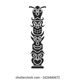 Totem vector icon.Black vector icon isolated on white background totem.