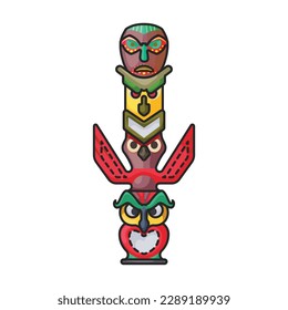 Totem vector icon.Color vector icon isolated on white background totem.