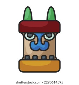 Totem vector icon.Color vector icon isolated on white background totem.