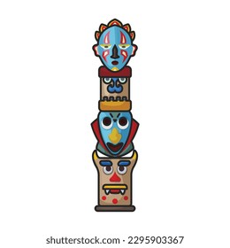 Totem vector icon.Color vector icon isolated on white background totem.