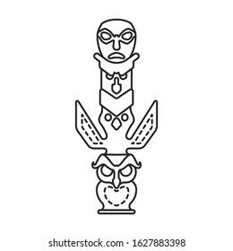 Totem vector icon.Line vector icon isolated on white background totem.