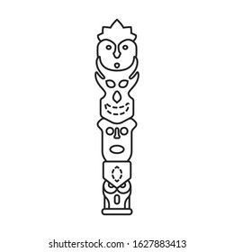 Totem vector icon.Line vector icon isolated on white background totem.