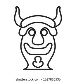 Totem vector icon.Line vector icon isolated on white background totem.